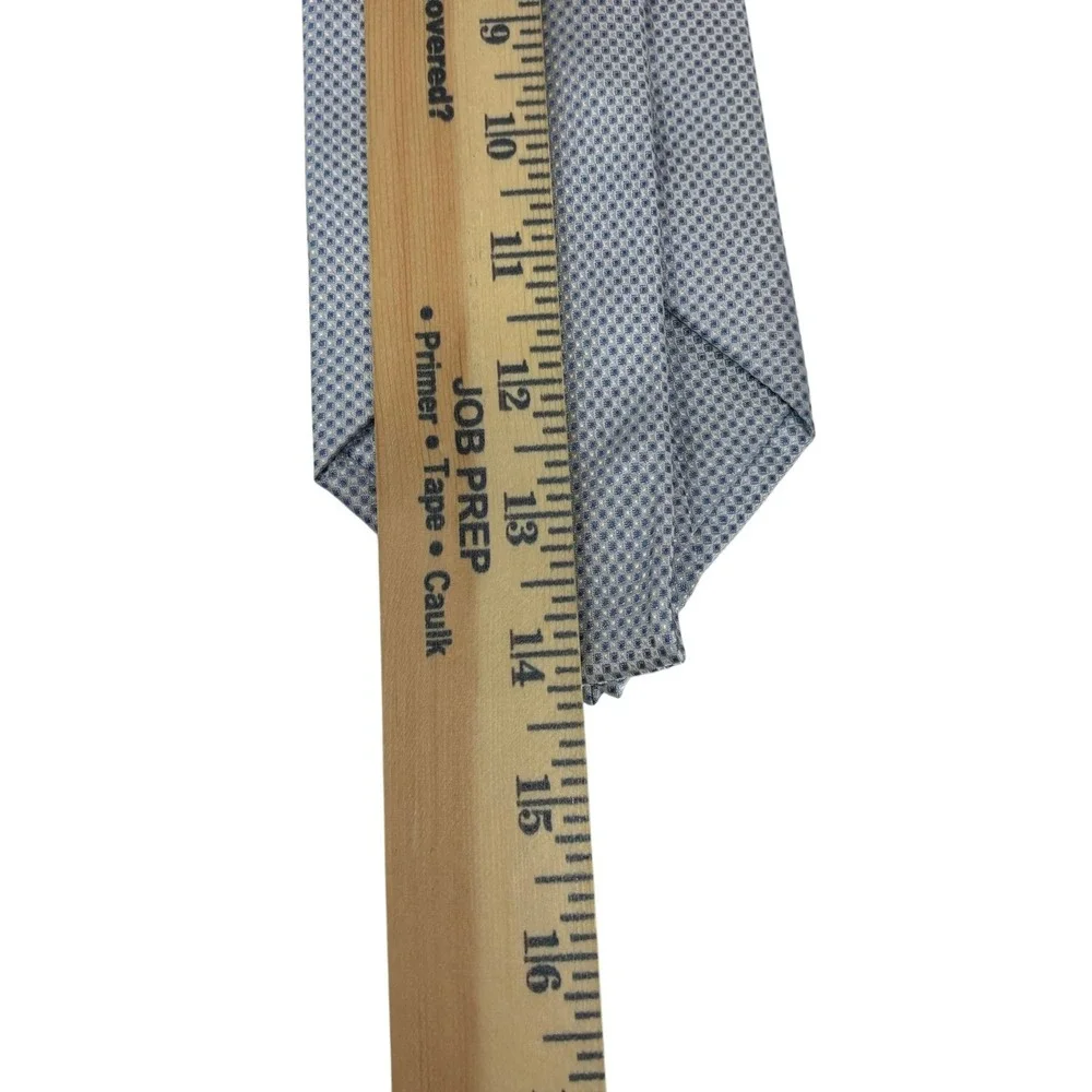 Burma Bibas Necktie Mens Blue Geometric Silk Classic Professional Tie